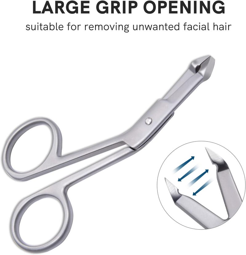 Cut it Professional Scissor Tweezers - 3Cr13 Stainless Steel Tweezers with Handles, Larger Grabbing Surface Area, Precision Eyebrow Tweezers for Women and Men Facial Hair - Image 4